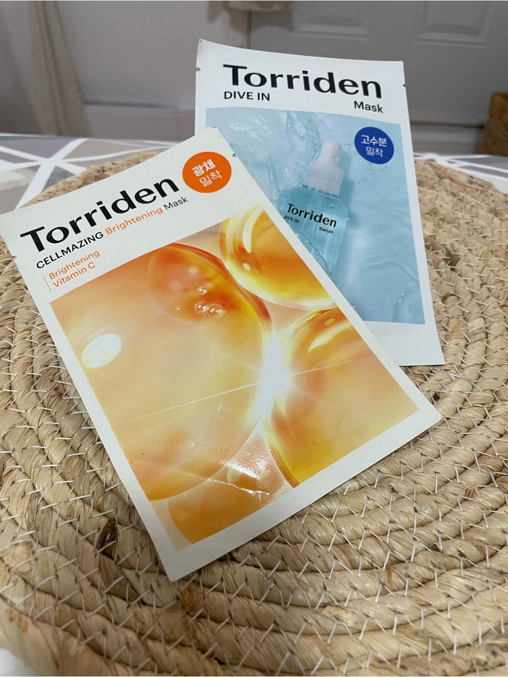 Torriden Sheet Mask Duo — Vita C Brightening + Dive In Hydrating — NEW/SEALED